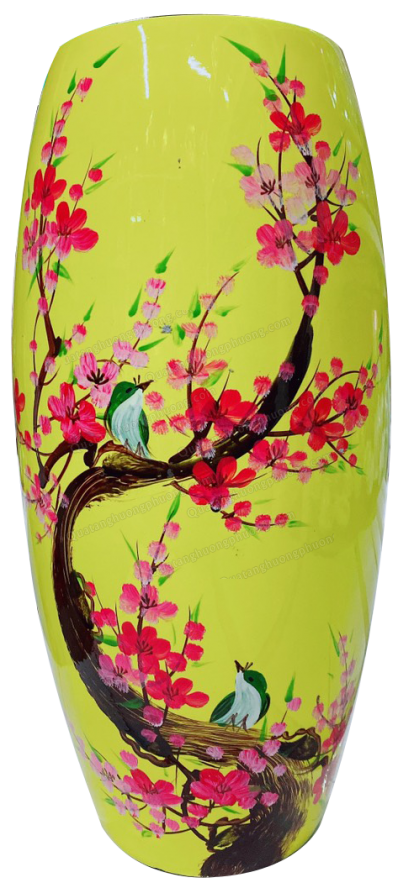 LỌ HOA CHIM ĐÀO TRẮNG